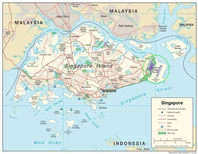 Luchtvaartkaart van Singapore