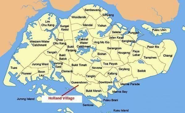 Districtsplattegrond van Singapore
