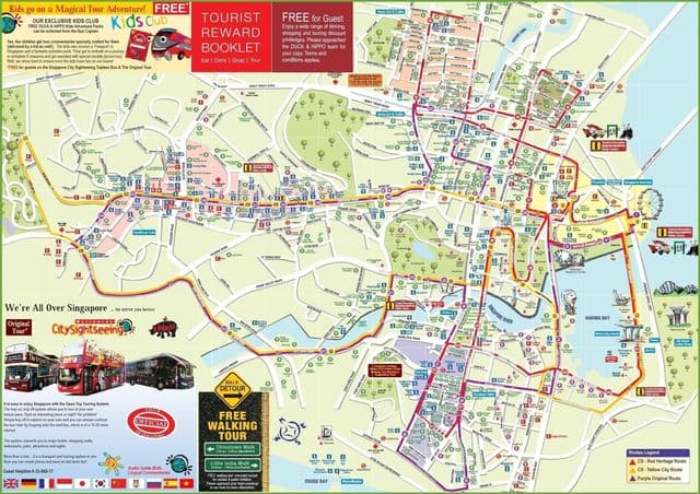 Singapore Hop On Hop Off busreizen kaart