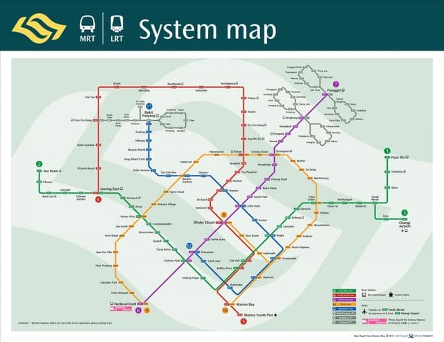Kaart van Singaporese metrostations