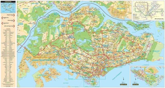 De kaart van de Singaporese buurten