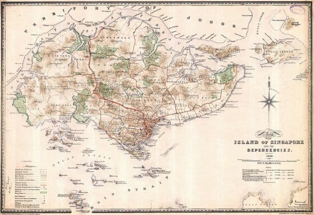 Historische kaart van Singapore