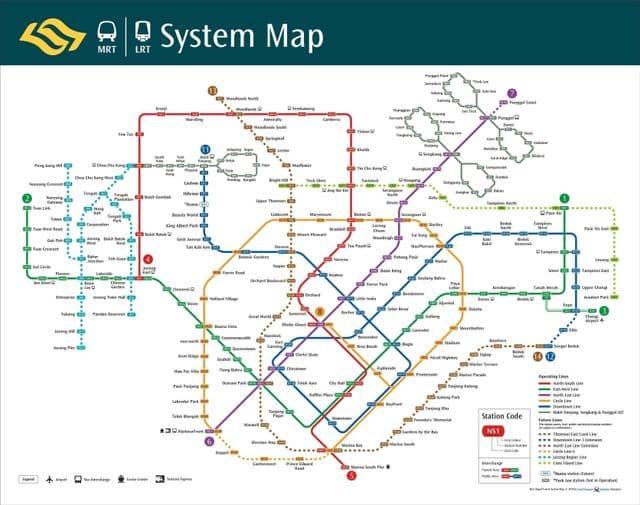 Kaart van het metrostation van Singapore